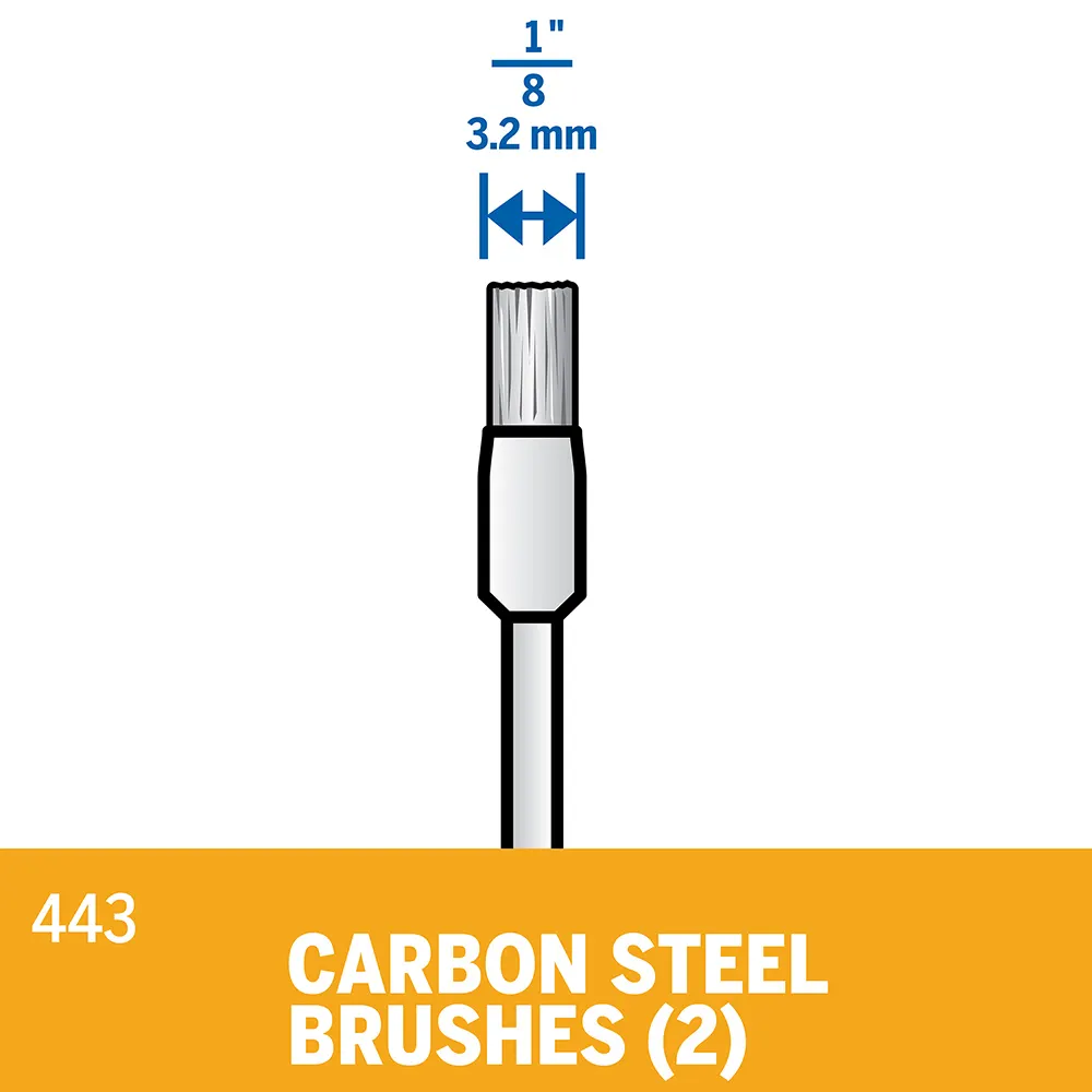 DREMEL 3.2mm Carbon Steel Brush (443-2) 2 - Piece 26150443AA