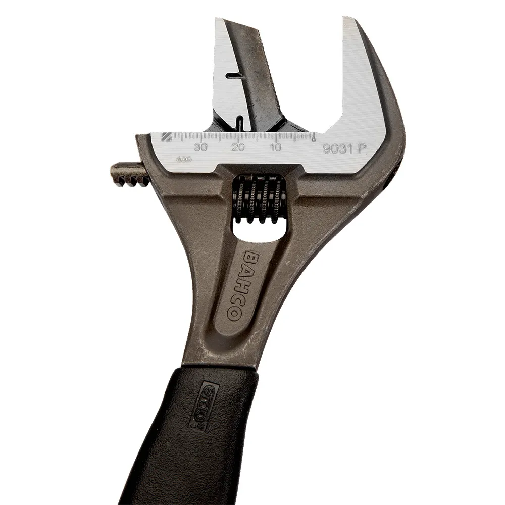 BAHCO ERGO Extra Wide Reversible Jaw Adjustable Wrench w. Rubber Handle 9031P