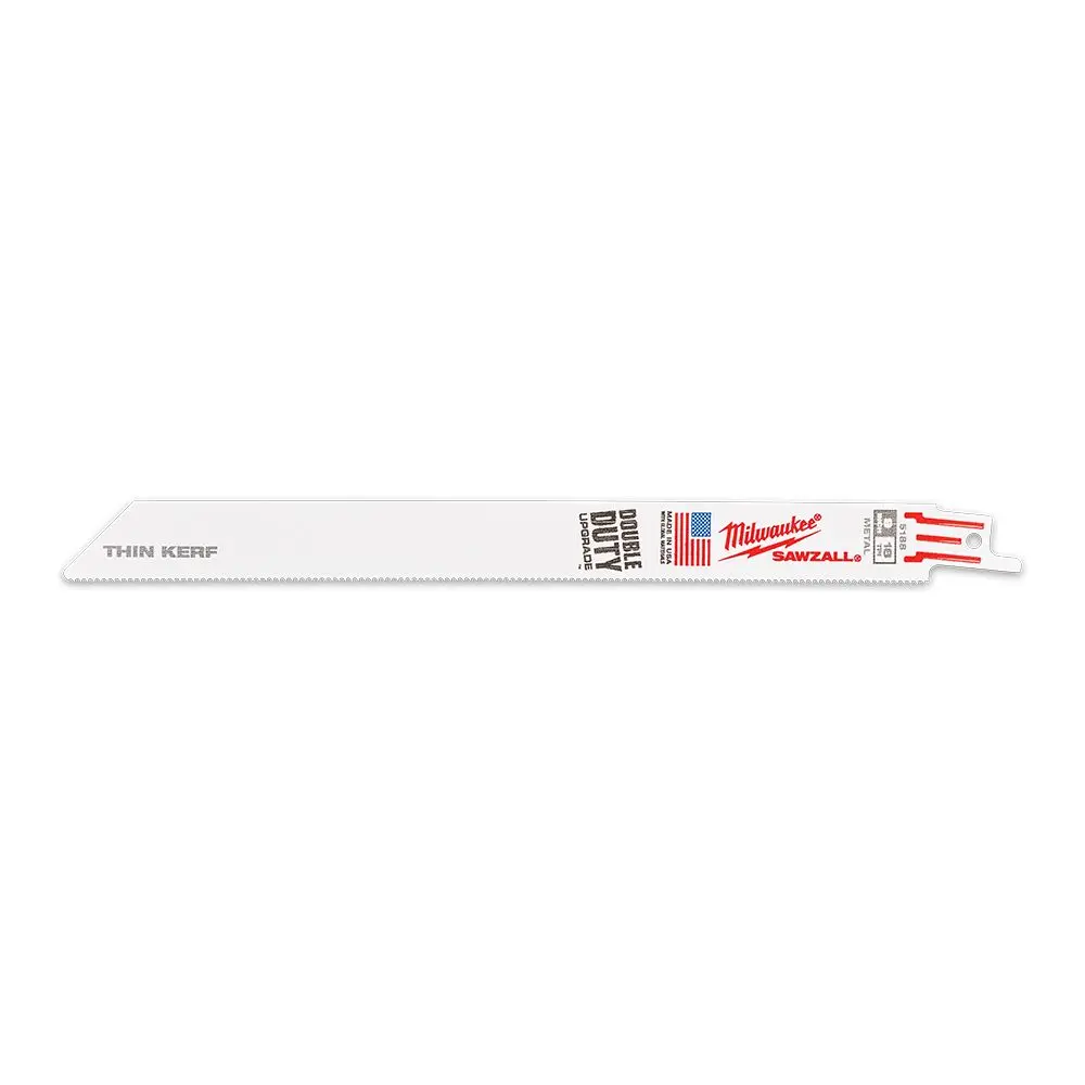 MILWAUKEE 230mm 18TPI Bi-Metal Reciprocating Saw Blade for Metal Cutting - THIN KERF - 50 Piece 48016188