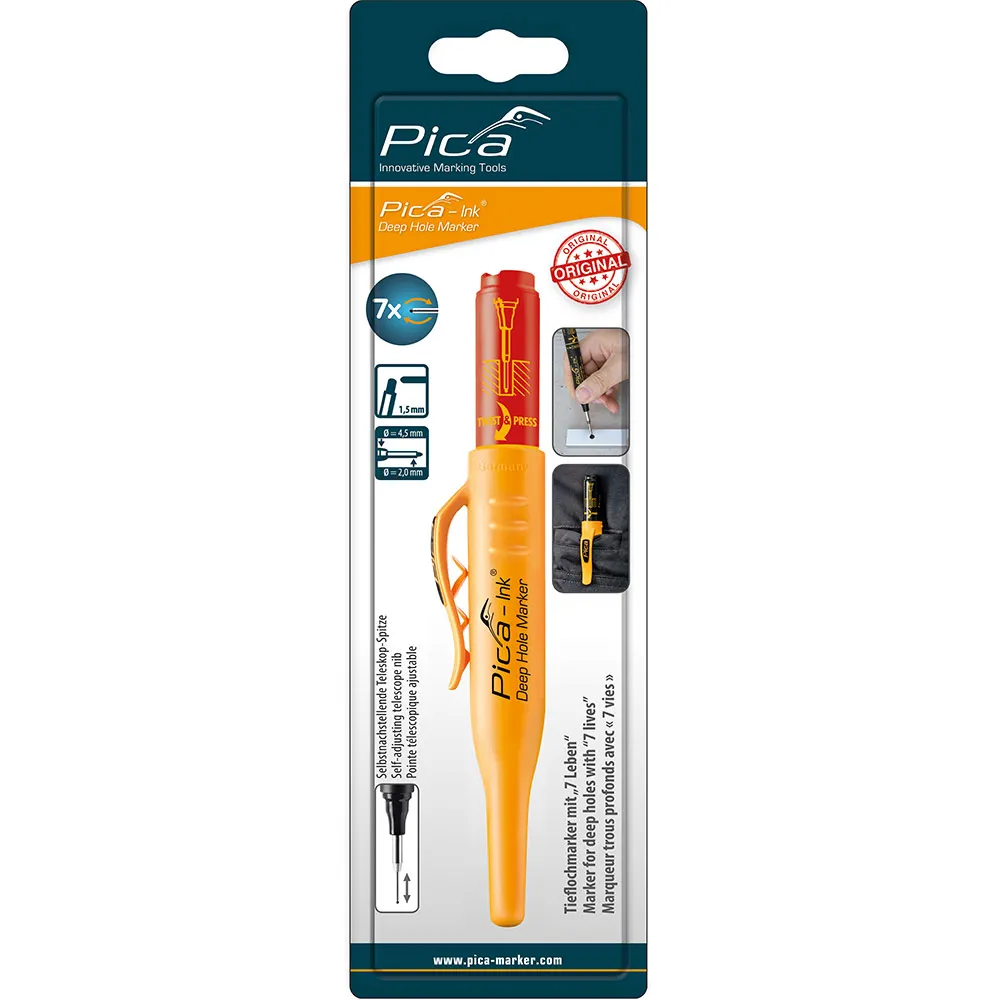 Pica-Ink Deep Hole Marker Red Blister 150/40/SB