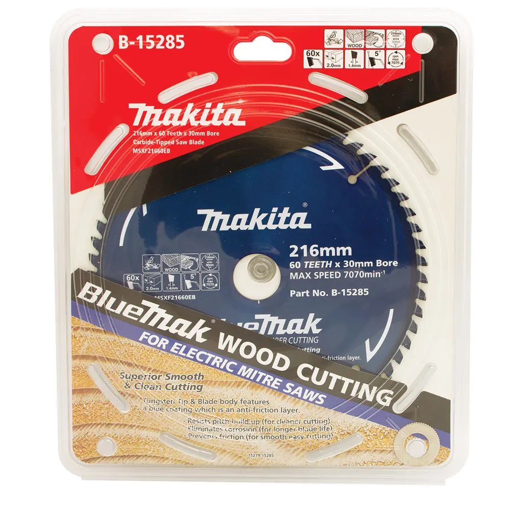 MAKITA 216mm 60T TCT Circular Saw Blade for Wood Cutting - Mitre Saws - BLUEMAK