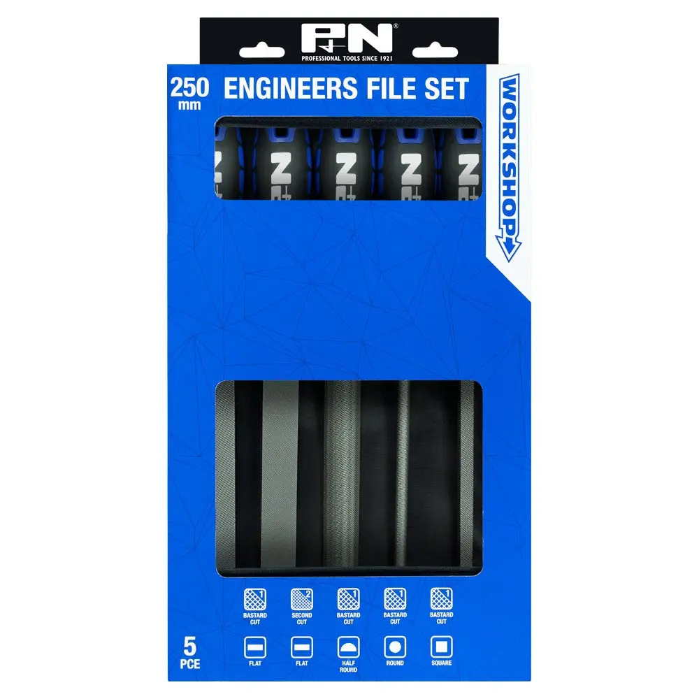 P&N WORKSHOP 250mm Engineers File Set - 5 Piece PW3409101