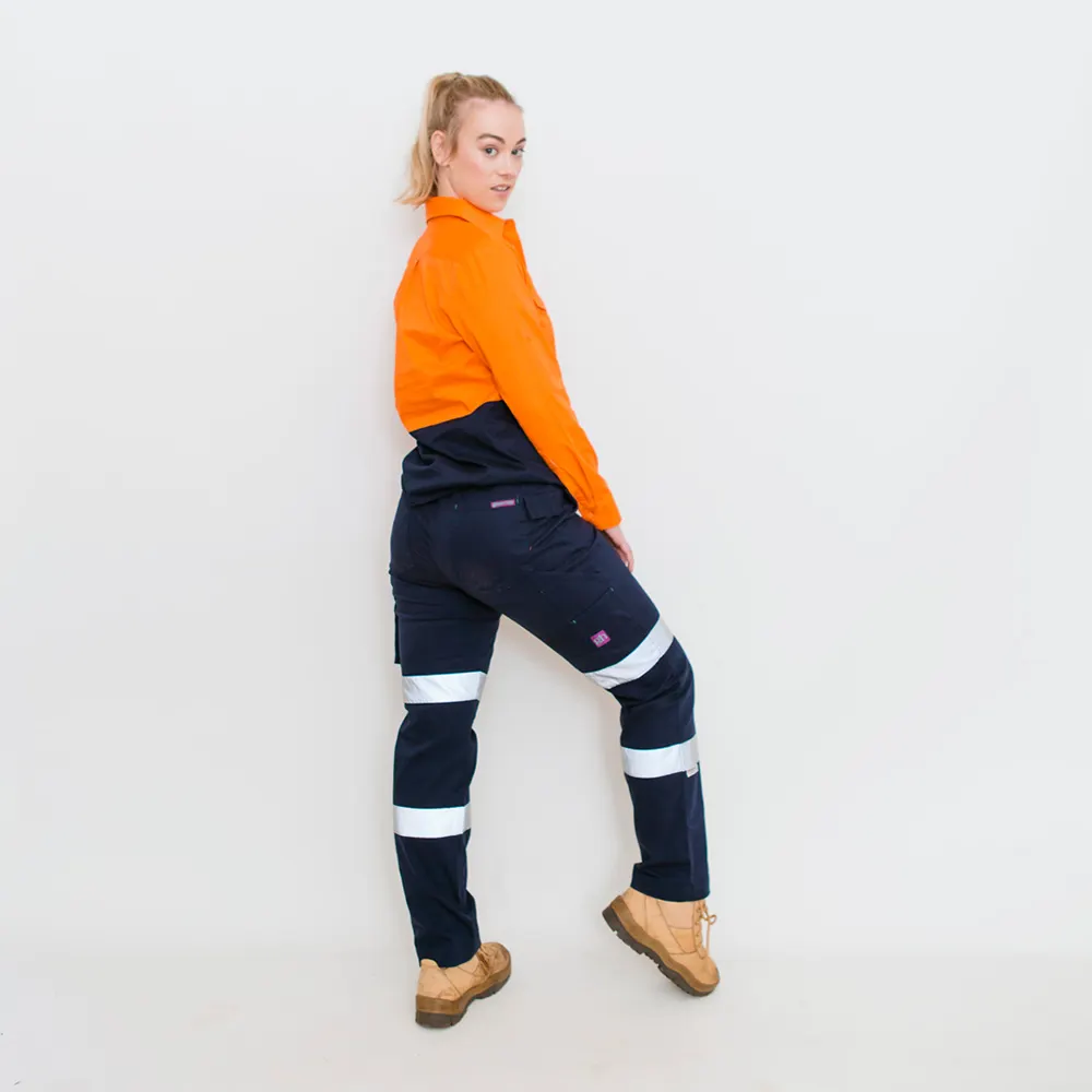 GREEN HIP Hi-Vis Light Weight Shirt Long Sleeves Orange/Blue SLS-HIVIS-OB 06