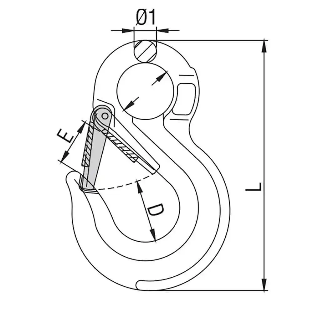 ITM 6mm Chain Size Safety Latch Eye Sling Hook  TM9804-02206