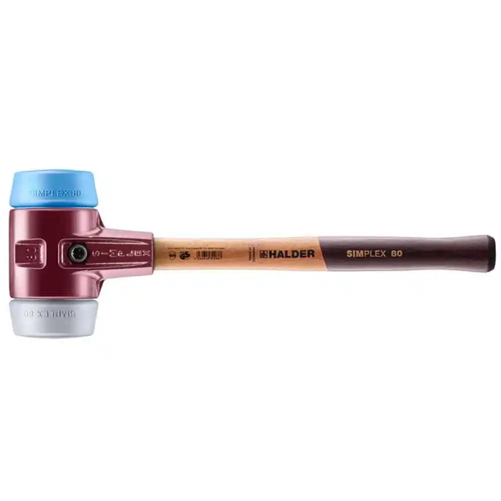 HALDER 80mm 2.58kg Rubber Mallet TPE Tips Wood Handle 3013.08