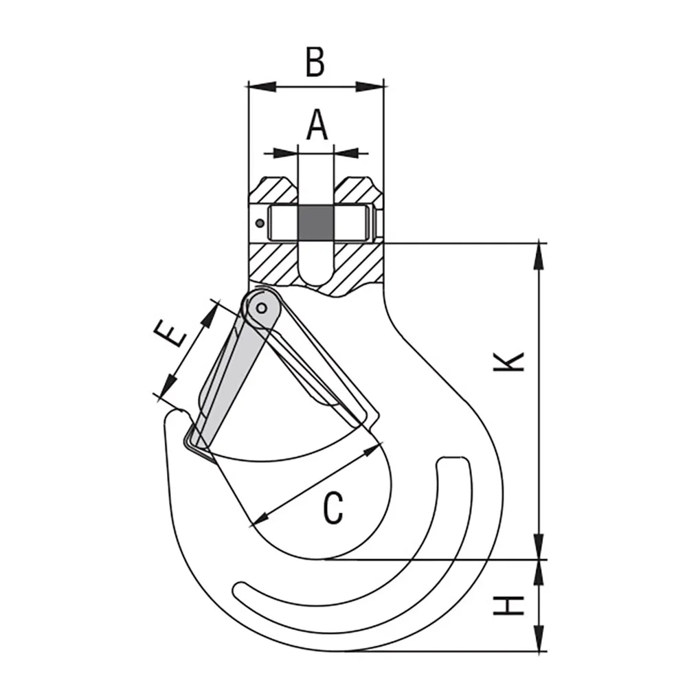 ITM 6mm Chain Size Safety Latch Clevis Sling Hook TM9804-01206