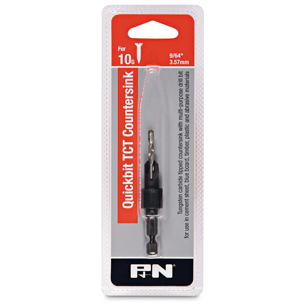 P&N QUICKBITS 9/64inch TCT Drill & Countersink for Wood & Fibre Cement