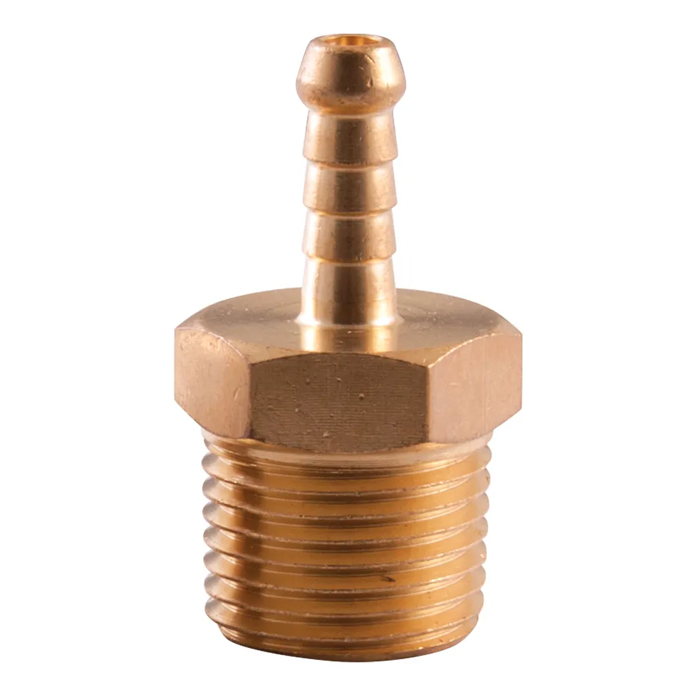 SONSBEEK TAILPIECE 1/4inch BARB 2PK 1/2inch BSP MALE BRASS, CARDED