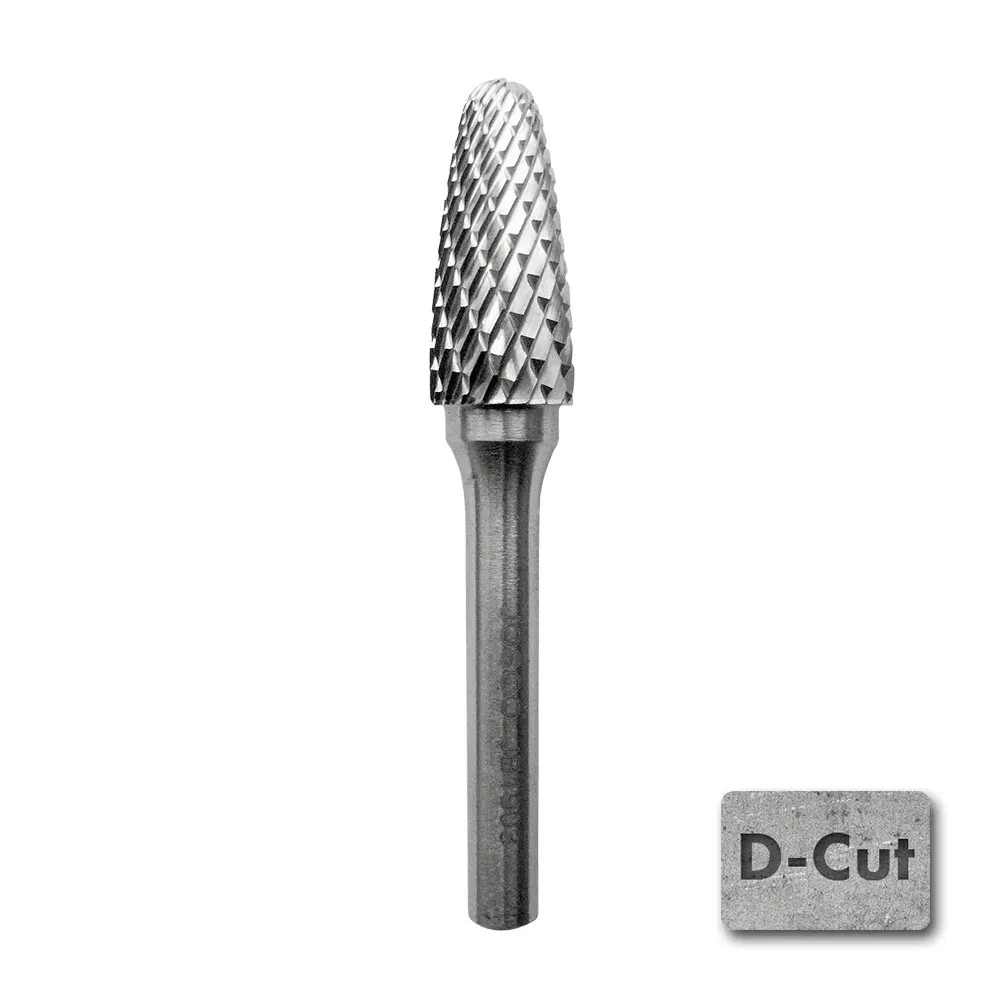 JOSCO 12 x 25mm 1/4inch Shank Ball-Nosed Tree Diamond Cut Carbide Burr
