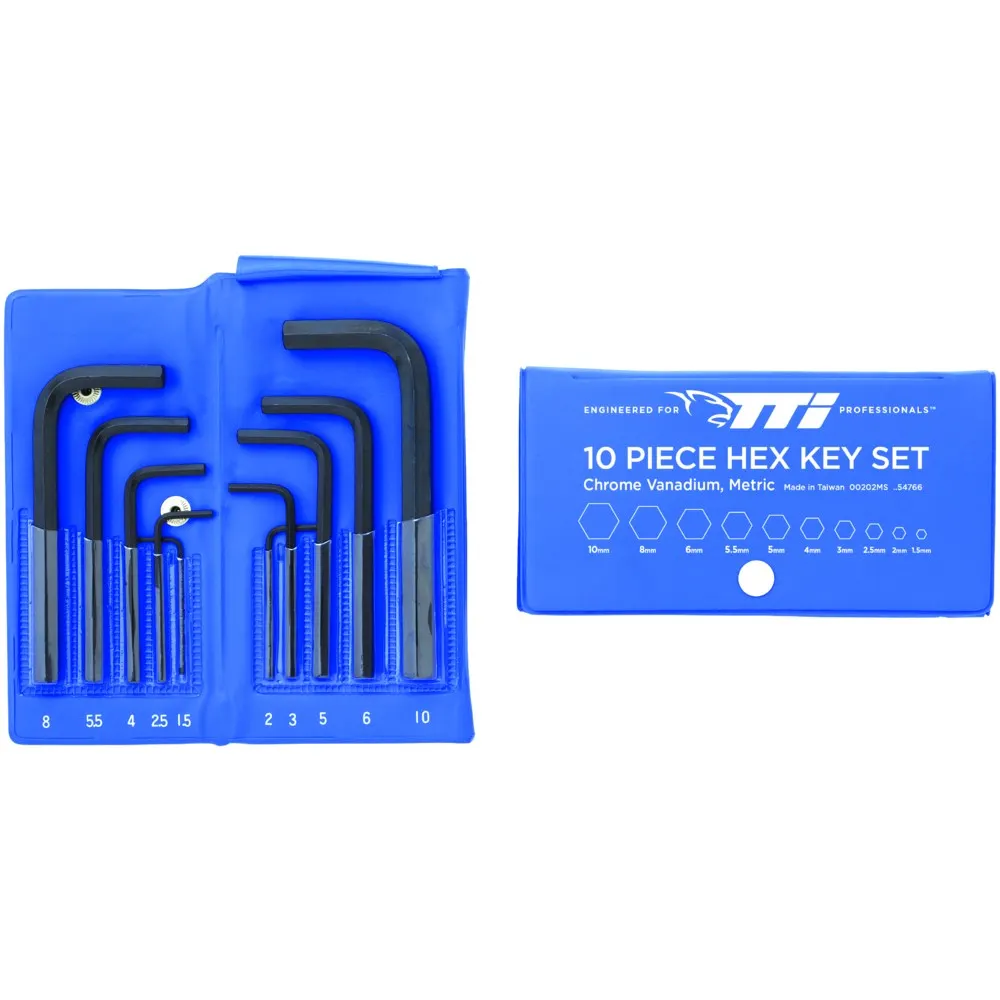 TTI 1.5-10mm Hex Key Metric Set 10 Piece 00202MS