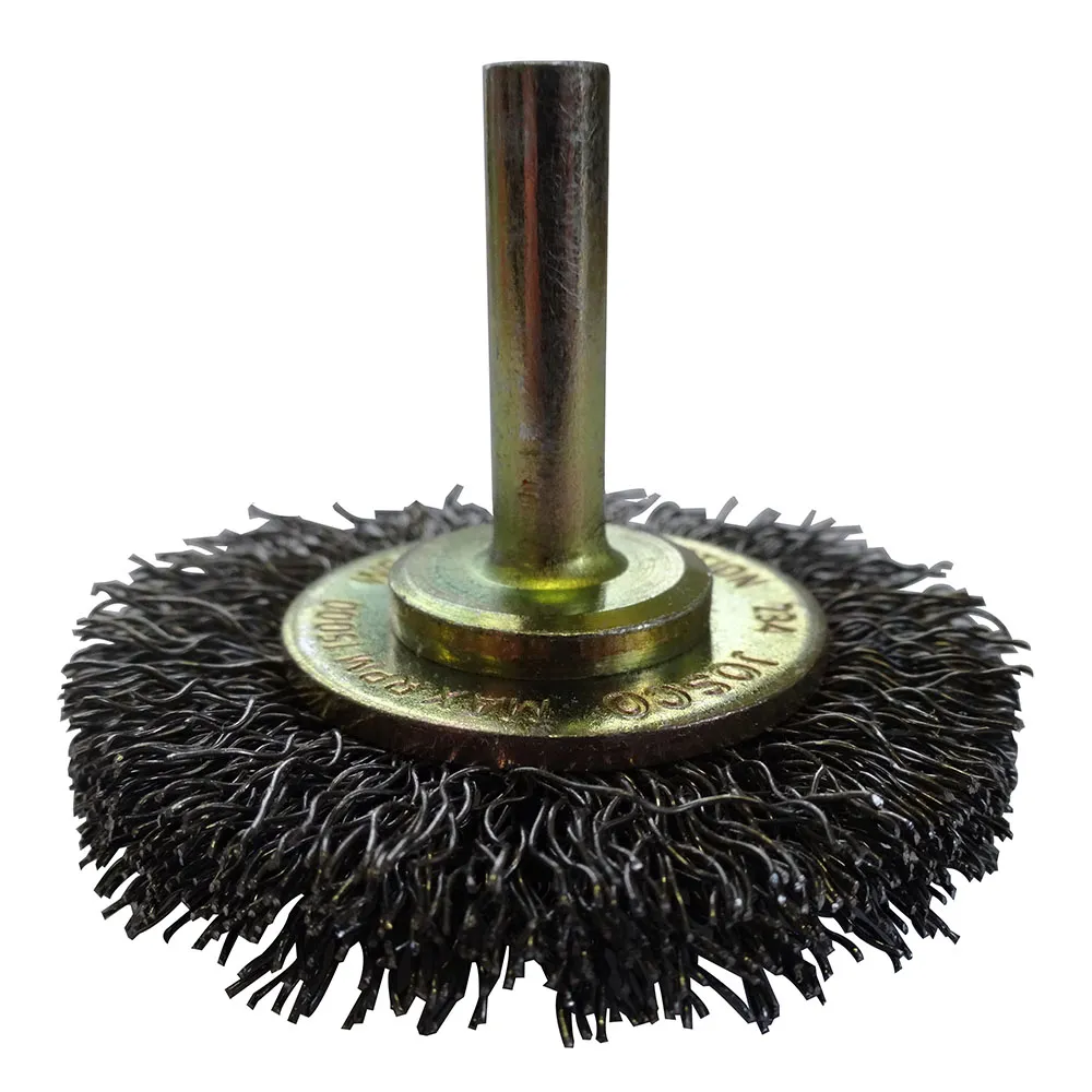 JOSCO 50mm 6mm-Shank Mounted High-Speed Crimped Wire Wheel Brush
