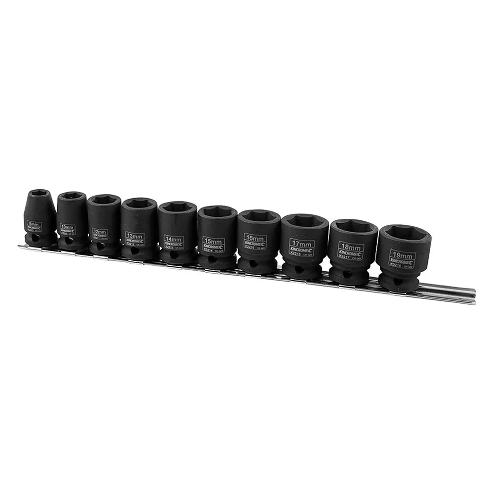 KINCROME Impact 3/8" Drive Socket Rail Metric 10 Piece K2091