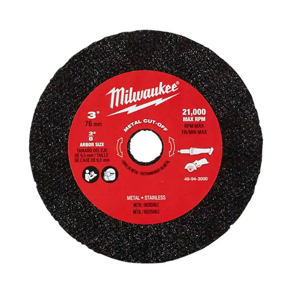 MILWAUKEE 76 x 1.0mm Steel & Stainless Cut Off Disc - 3 Piece 49943000