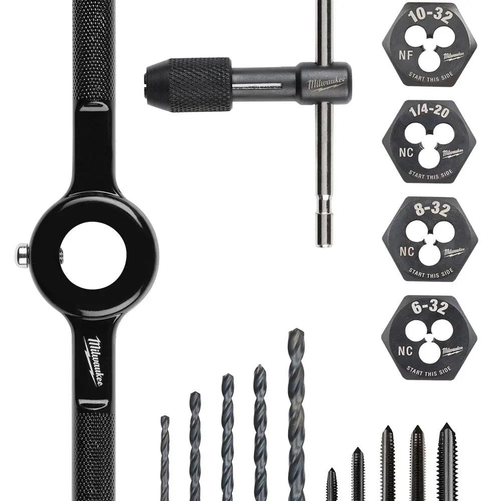 MILWAUKEE SAE Tap and Die 17 Piece Set - High Carbon Steel 49225654
