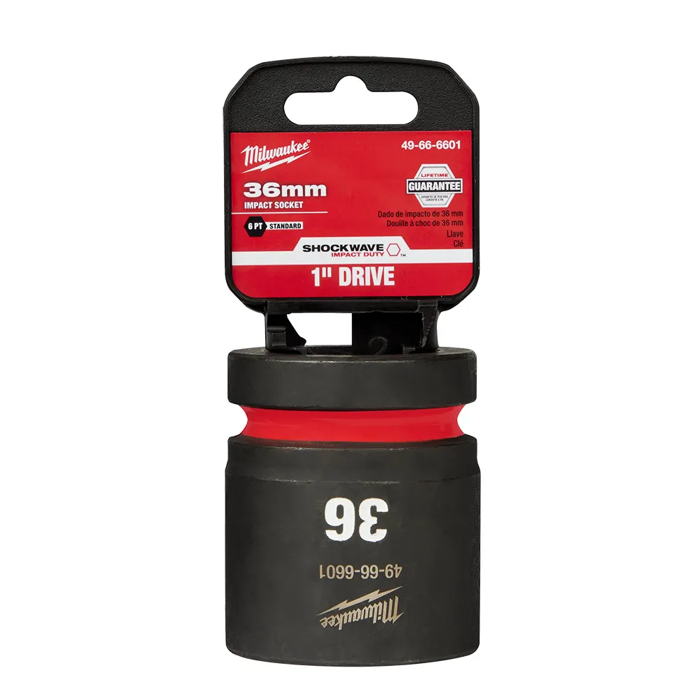 MILWAUKEE SHOCKWAVE 1inch Drive 36mm Standard 6 Point Impact Socket 49666601