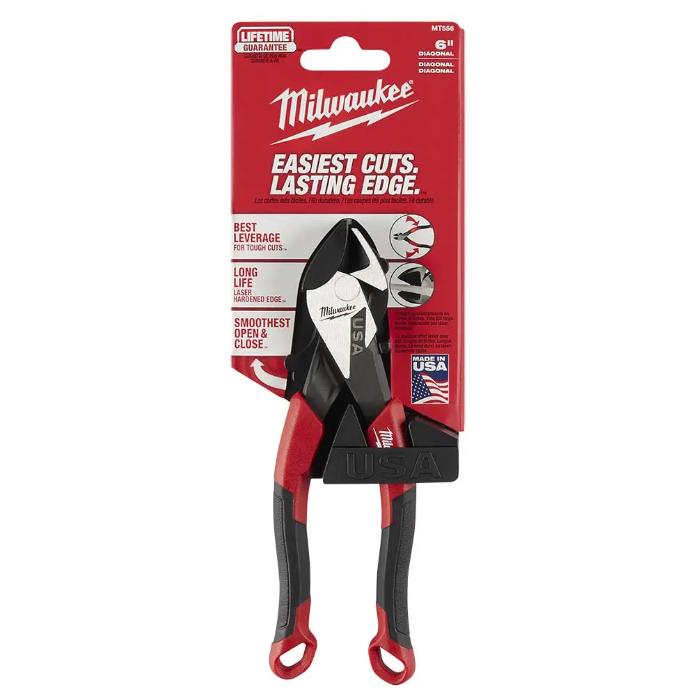 MILWAUKEE 152mm USA Made Comfort Grip Handle Diagonal Cutter Plier MT556