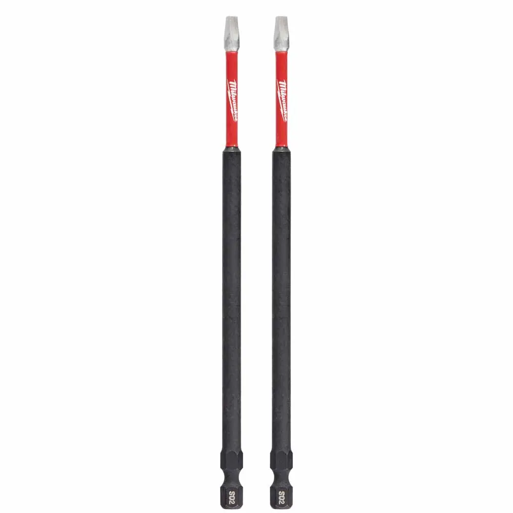 MILWAUKEE SHOCKWAVE Power 150mm (6") Square Recess #2 Screwdriver Bit - 2 Piece 48324905