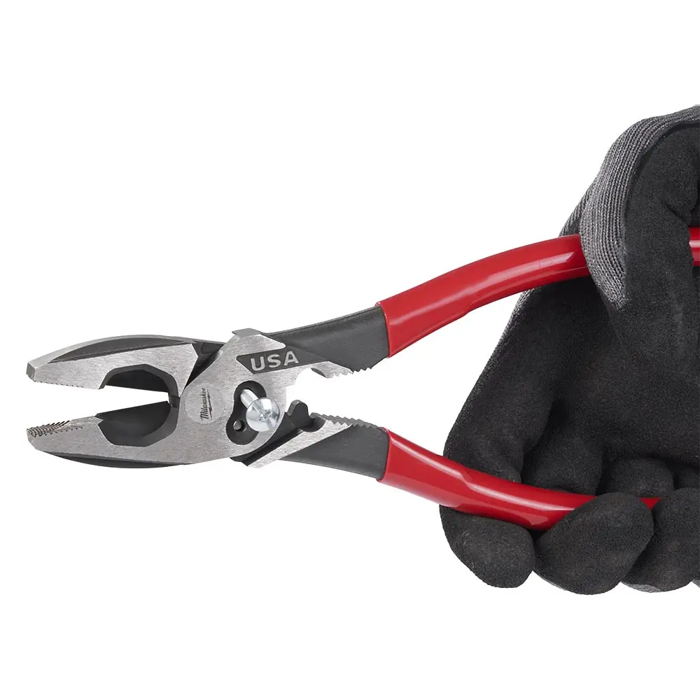 MILWAUKEE 228mm 9Inch USA Made Dipped Grip Linesman Pliers with Crimper MT500C