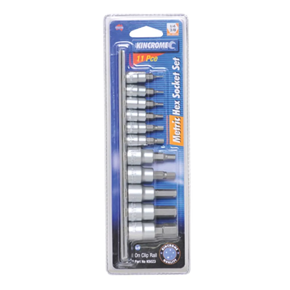 KINCROME 11pc Metric Hex Socket Set K5023