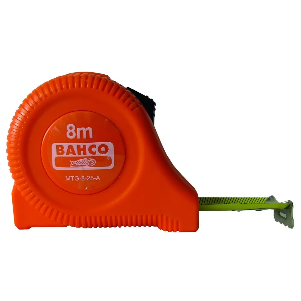 BAHCO 8 metre Measuring Tape with positive button lock