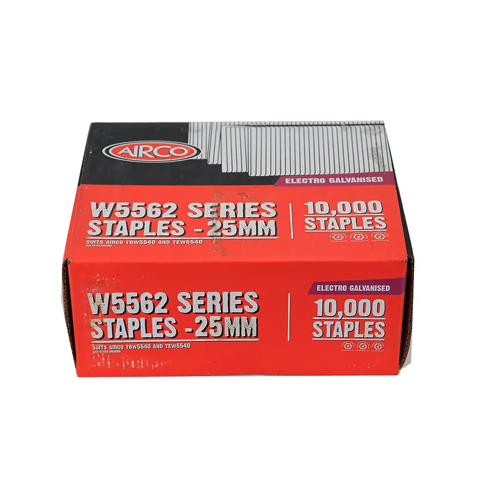 AIRCO W Series Staples Electro Galvanised - 25mm Box of 10000 SW55250