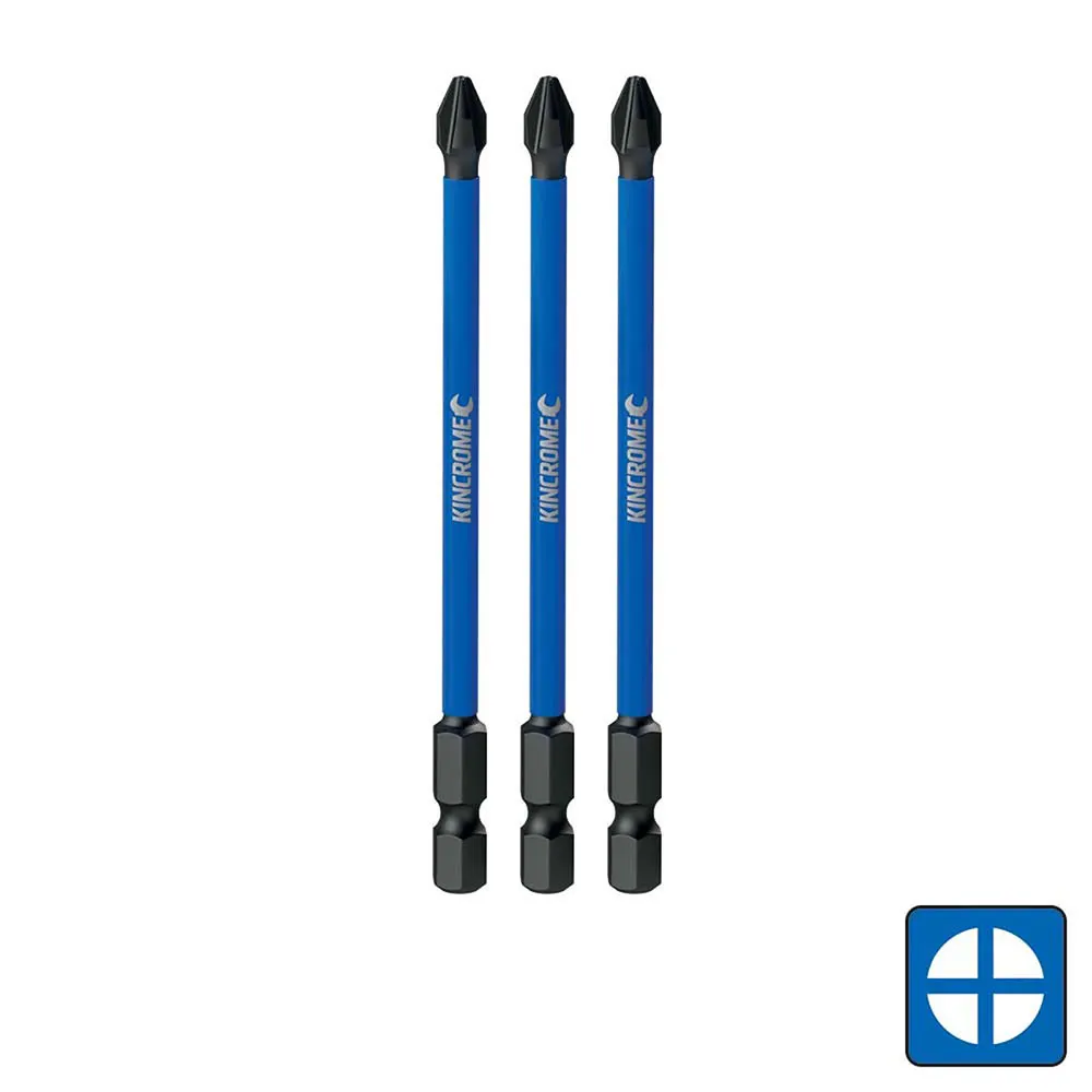 KINCROME PH2 x 100mm Phillips Screwdriver Bit - 3 Piece K21247