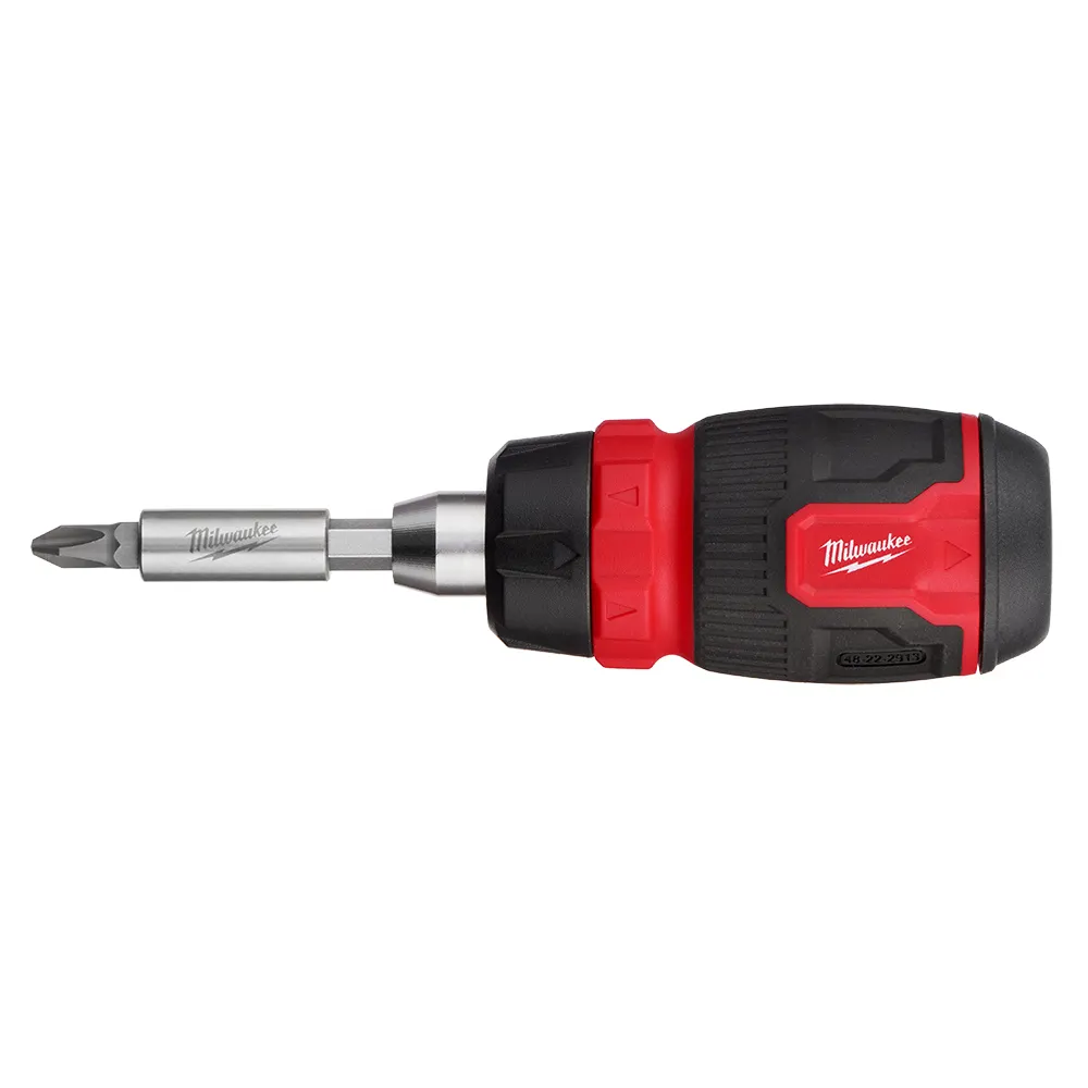 MILWAUKEE 8-in-1 Ratcheting Compact Multi-Bit Screwdriver 48222913