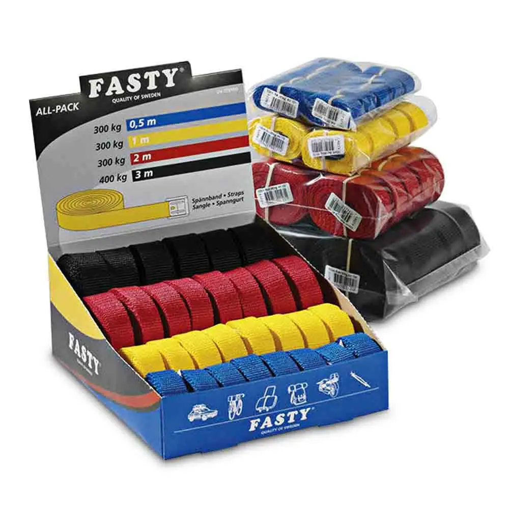 FASTY 25mm X 1.5m 400kg Cam Buckle Strap Twin Pack