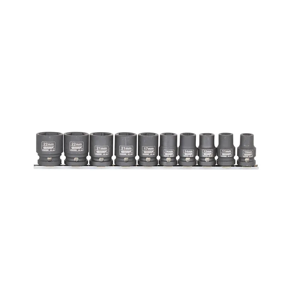KINCROME 10 Piece 1/2" Drive Metric Impact Socket Set K2095