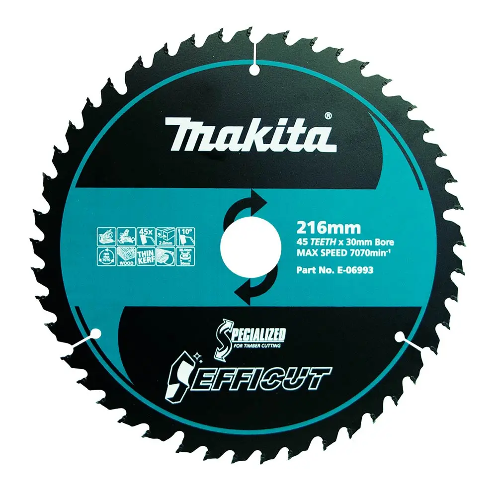 MAKITA 216mm x 30 x 45T Efficut Wood TCT Saw Blade E-06993