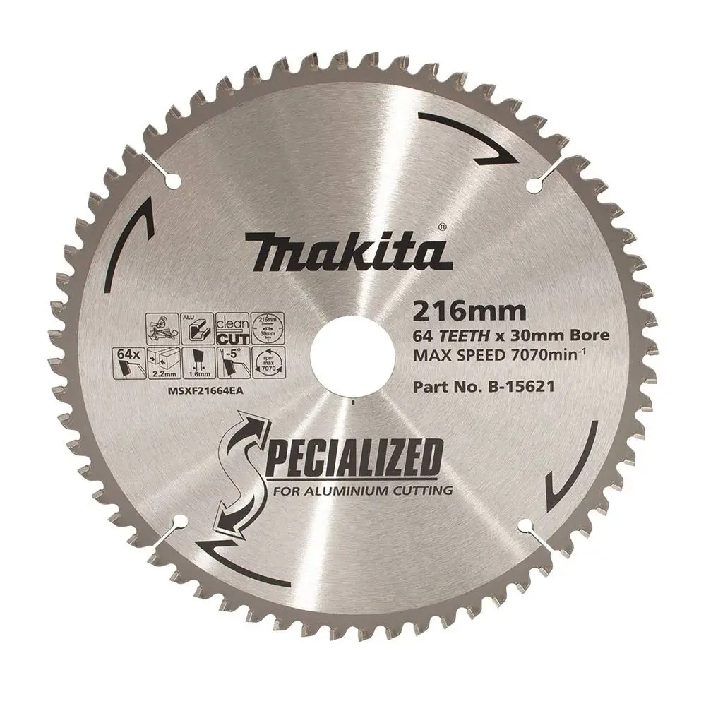 MAKITA 216mm 64T TCT Circular Saw Blade for Aluminium Cutting - Mitre Saws - SPECIALIZED B-15621