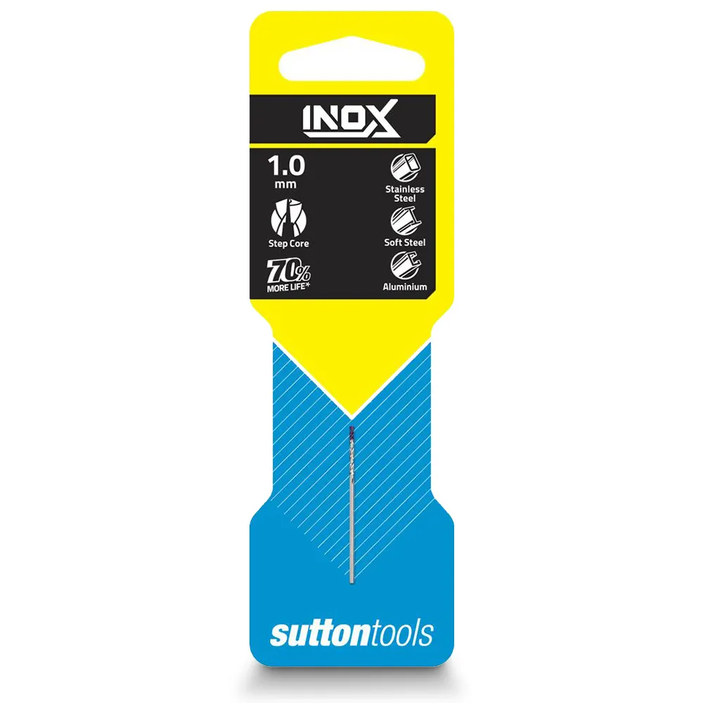 SUTTON 1.0 x 34mm HSS-TIAIN Jobber Drill Bit for Stainless - INOX