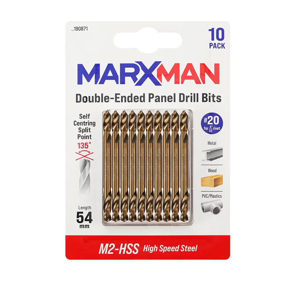 MARXMAN No.20 x 54mm HSS Double-Ended Panel Drill Bit -10 Piece MDEPD2010PC