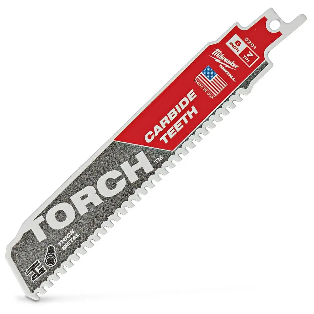 MILWAUKEE 150mm 7TPI TCT Reciprocating Saw Blade for Metal Cutting - THE TORCH 48005201