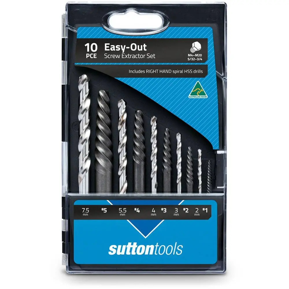 SUTTON No.1-5 Screw Extractor & HSS Jobber Drill Set - EASY-OUT - 10 Piece