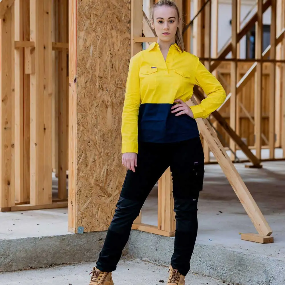 GREEN HIP Hi-Vis Light Weight Shirt Long Sleeves Yellow/Blue SLS-HIVIS-YB 24