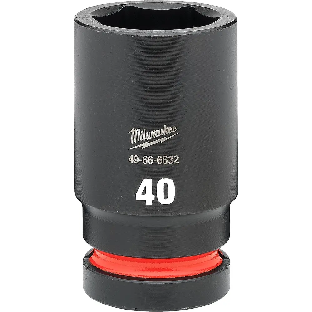 MILWAUKEE SHOCKWAVE 1inch Drive 40mm Deep 6 Point Impact Socket 49666632