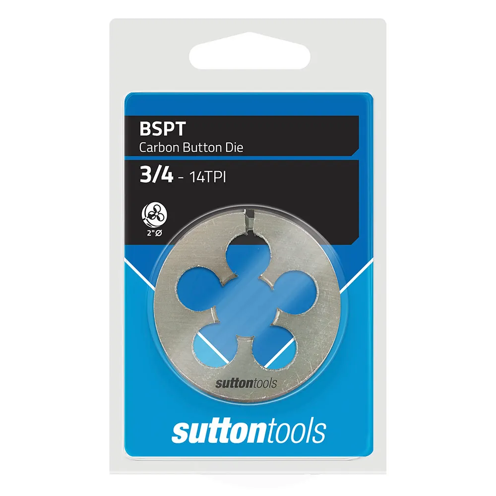 SUTTON BSPT 3/4" x 14 2inch OD Carbon Button Die M4382644