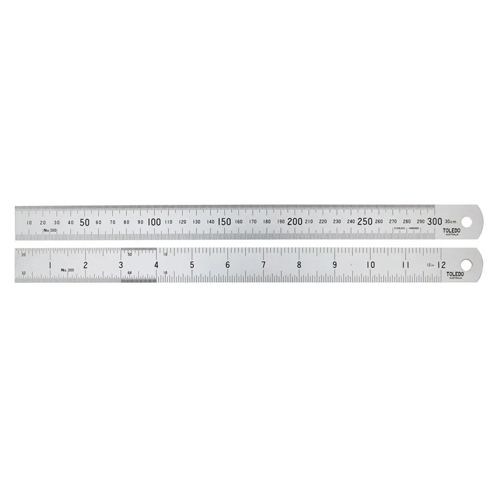 TOLEDO 300mm Stainless Steel Ruler 30012