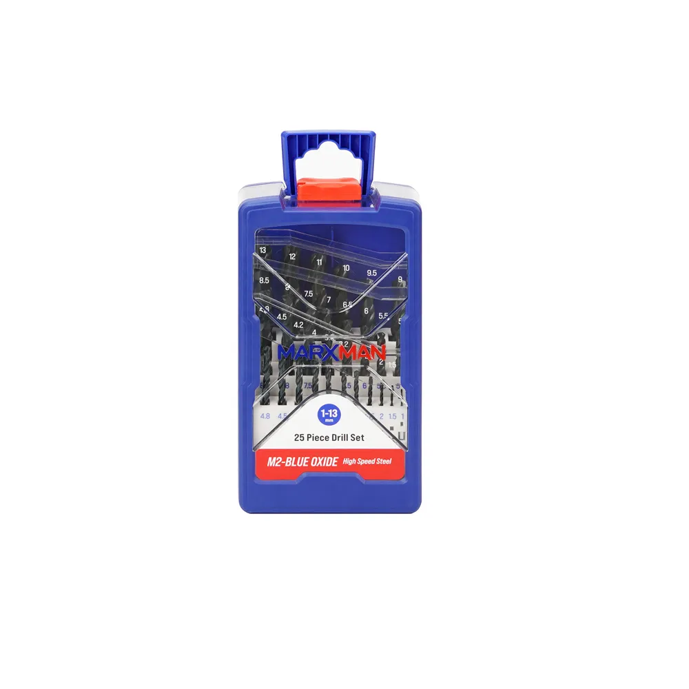MARXMAN 1-13mm HSS-Blue Oxide Drill Bit Set - 25 Piece MHSSBOSET25PC