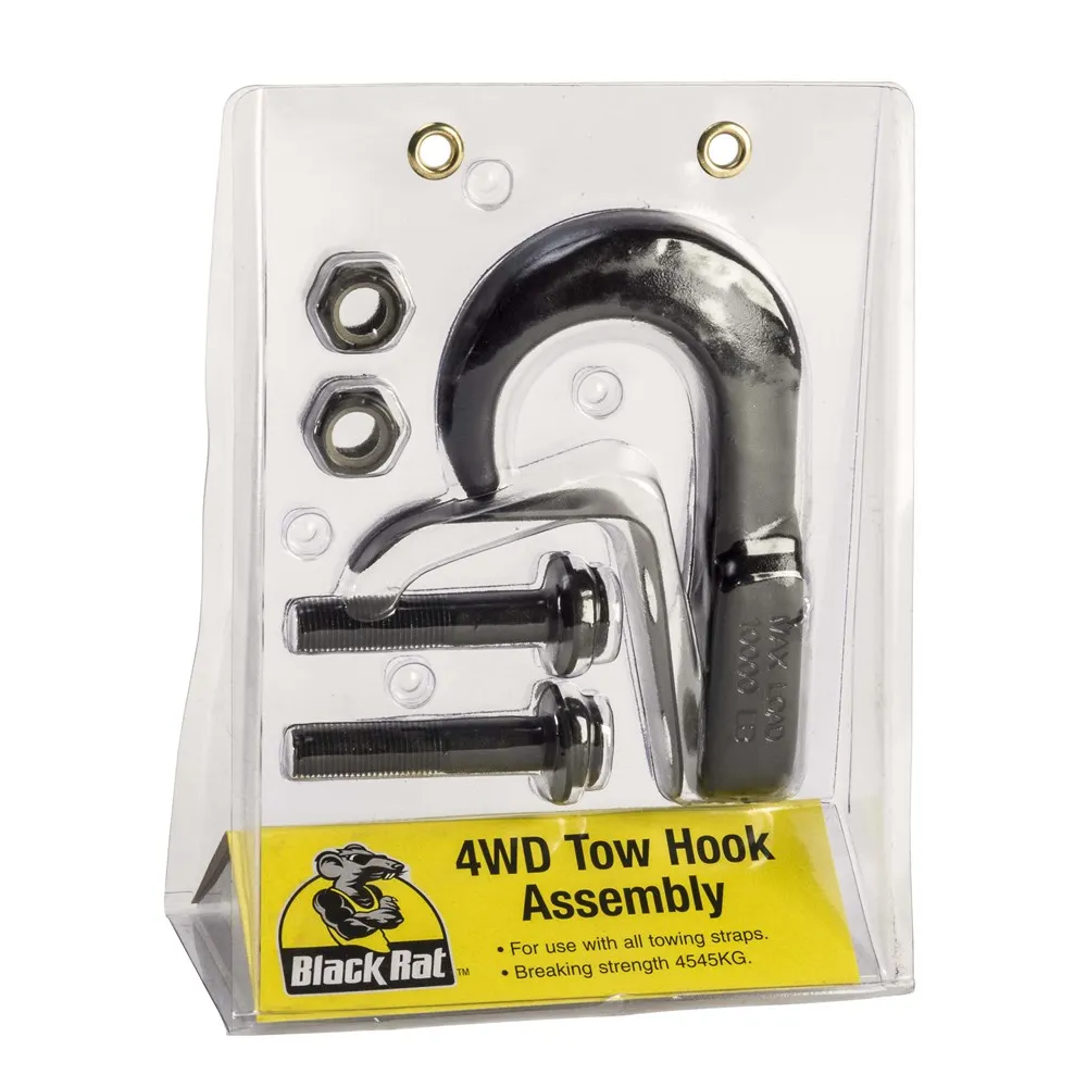 BLACK RAT 4.5T Towing Hook Assembly - Black 519501B