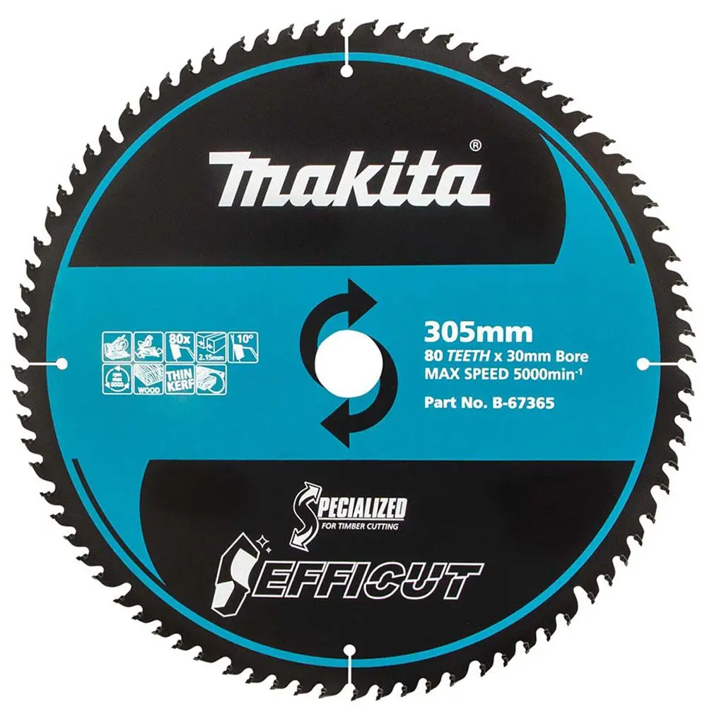 MAKITA 305mm 80T TCT Circular Saw Blade for Wood Cutting - Mitre Saws - EFFICUT