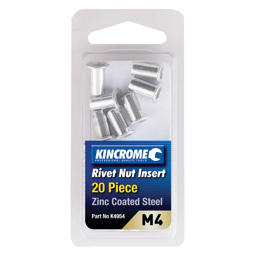 KINCROME M4 Zinc Coated Steel Rivet Nut Insert - 20 Piece K4954