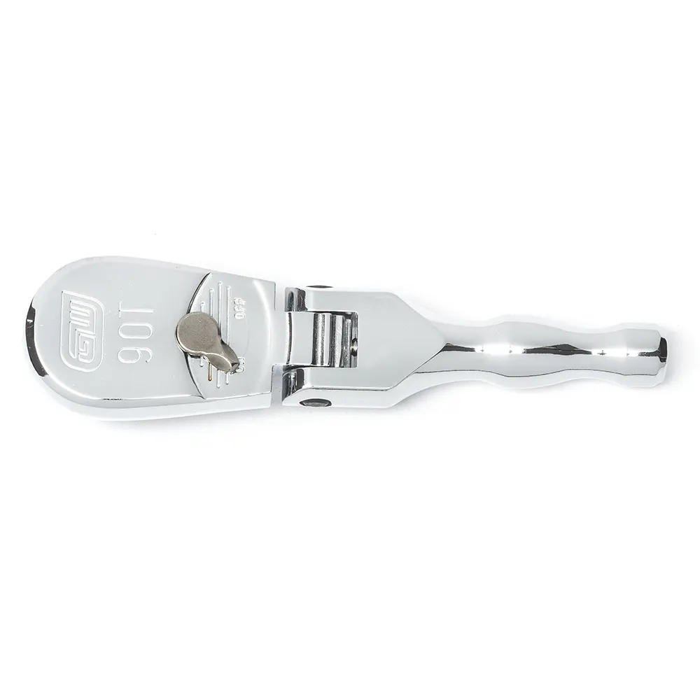 GEARWRENCH 127mm 3/8inch Drive 90 Tooth Full Polish Stubby Flex Teardrop Ratchet 81212T