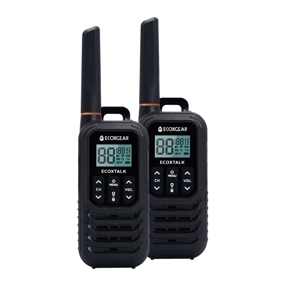 ECOXGEAR 1W 2PK UHF Handheld Radio - Black EXG100-2PK