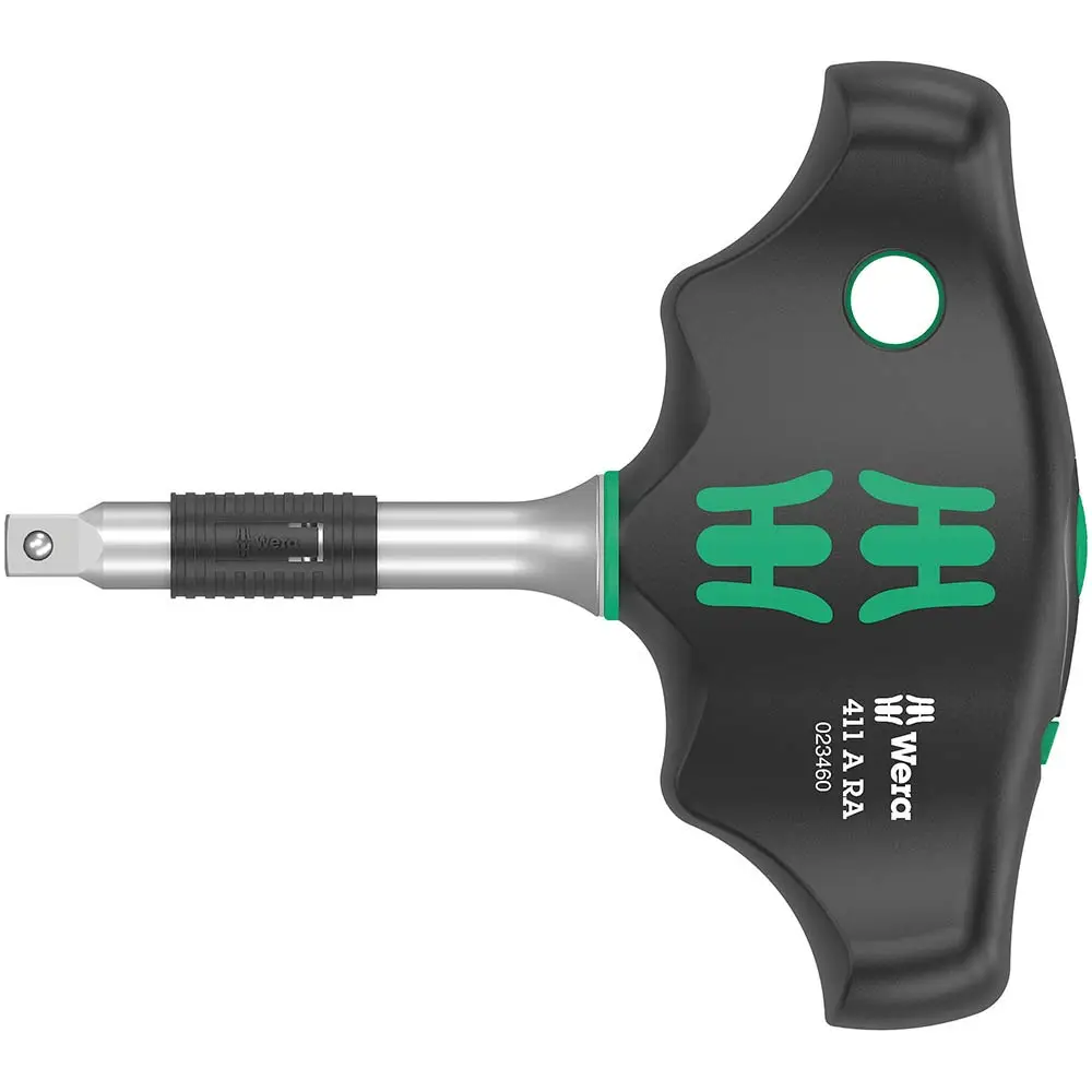 WERA 411 A RA T-Handle Adapter Screwdriver w/ Ratchet Function 1/4" WER023460