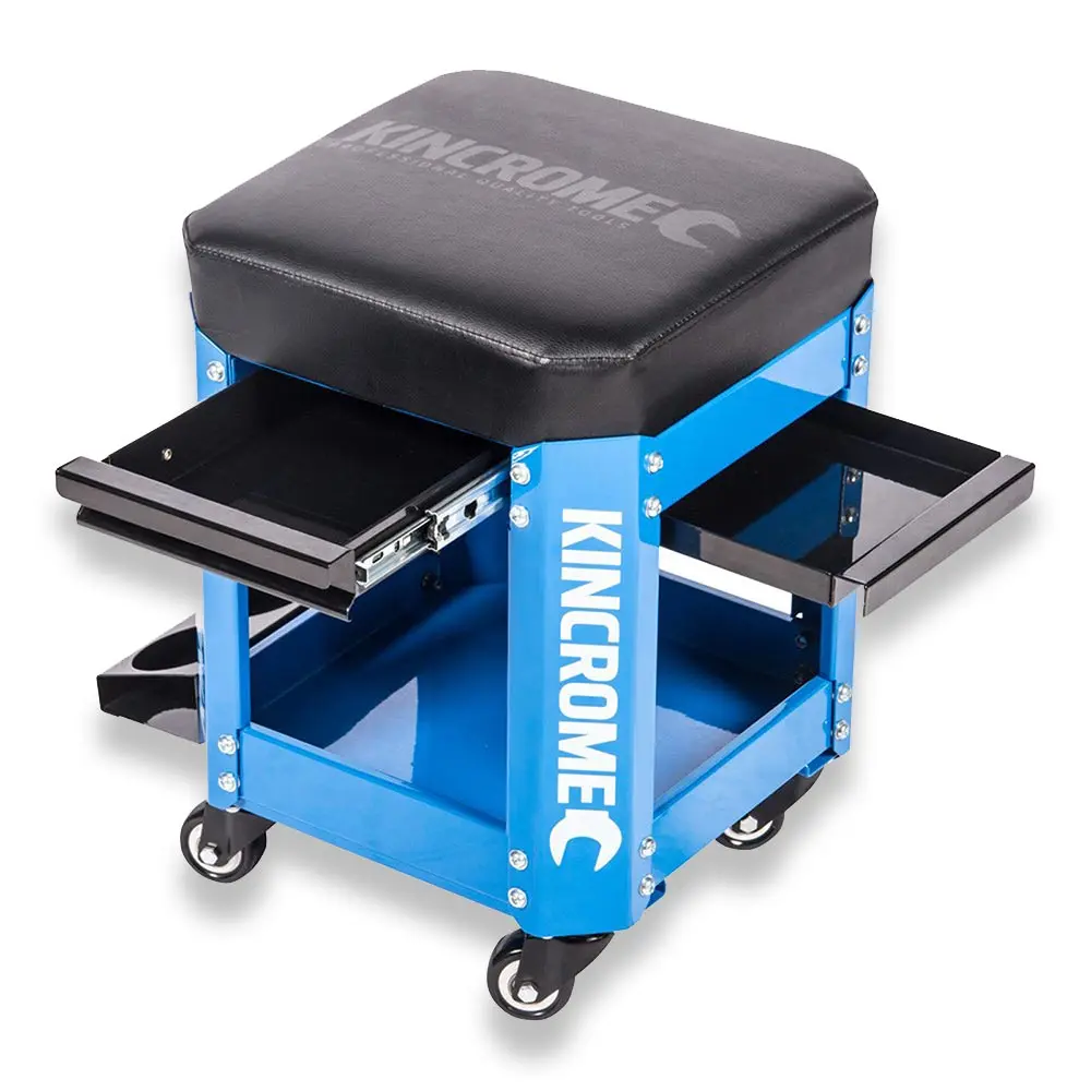 KINCROME Workshop Creeper Seat 2 Drawer Electric Blue K8114