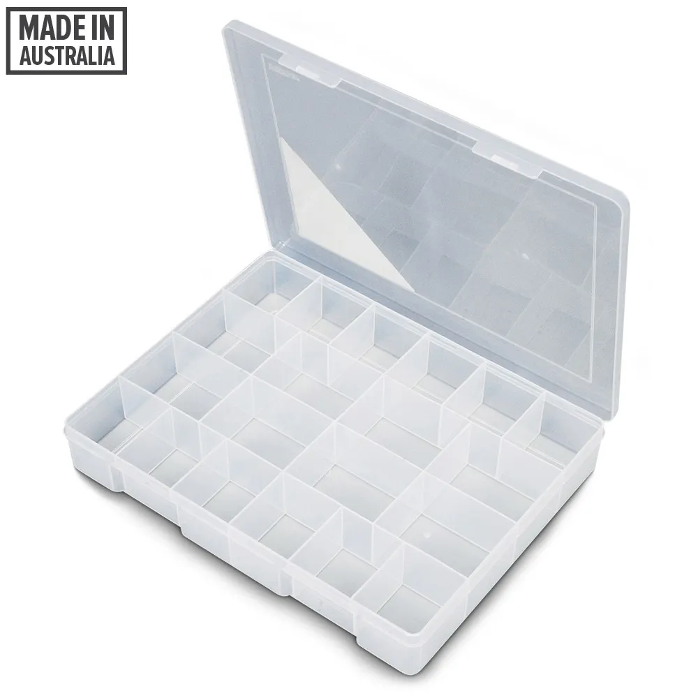 FISCHER 350 x 270 x 55mm 20 Compartment Clear XLarge Storage Box 1H-097