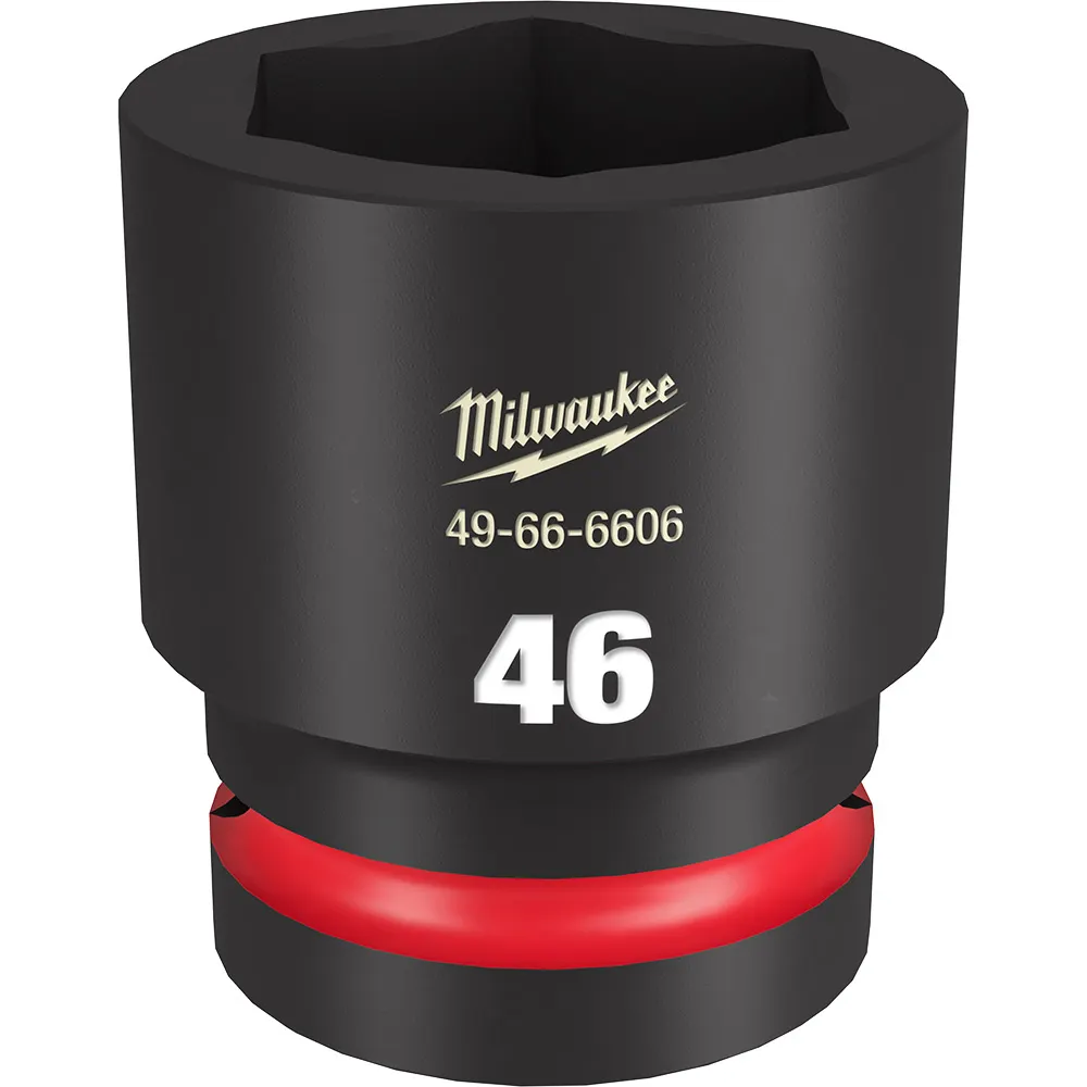 MILWAUKEE SHOCKWAVE 1inch Drive 46mm Standard 6 Point Impact Socket 49666606