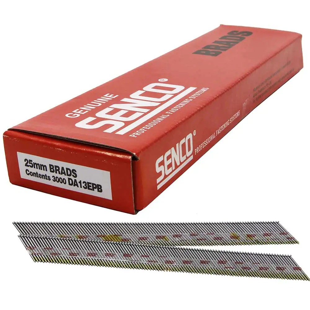 SENCO DA Series Bright Steel Brad Nail - 25mm Box of 3000 DA13EPB